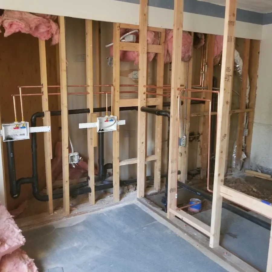 Copper pipe rough-in and plumbing installation in Asheboro